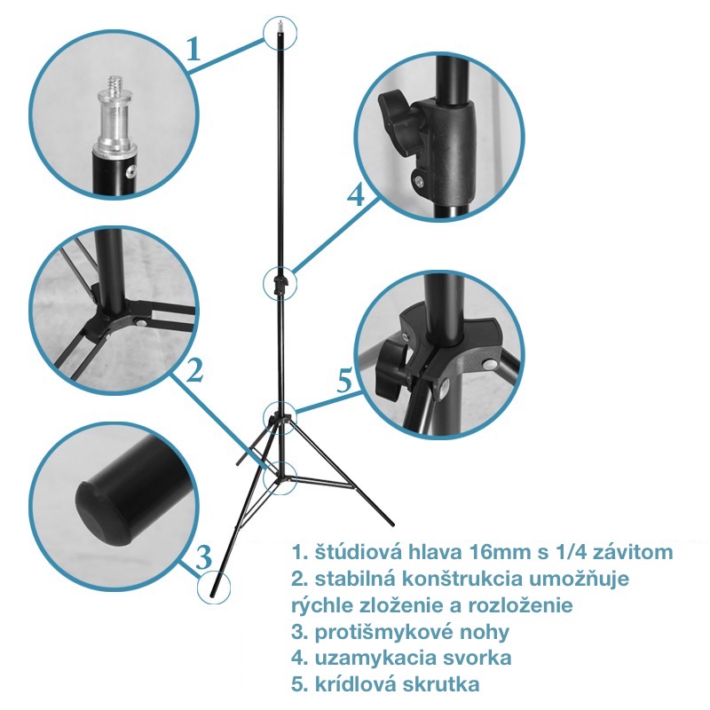 Štúdiový statív - 193cm (16mm).  